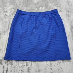 Tail Tech Skort Womens L Blue Side Stripe Textured Knit Golf Pickleball Tennis